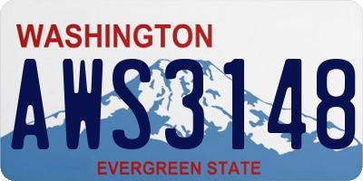 WA license plate AWS3148