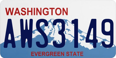WA license plate AWS3149