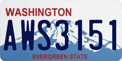 WA license plate AWS3151
