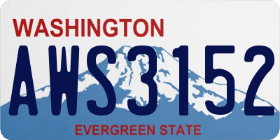 WA license plate AWS3152