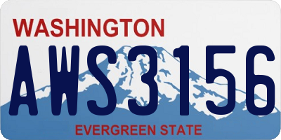 WA license plate AWS3156