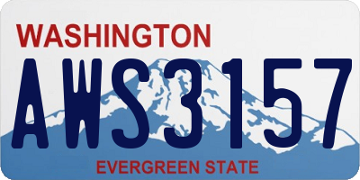 WA license plate AWS3157