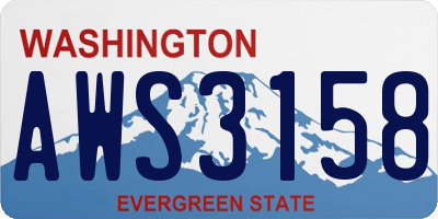 WA license plate AWS3158