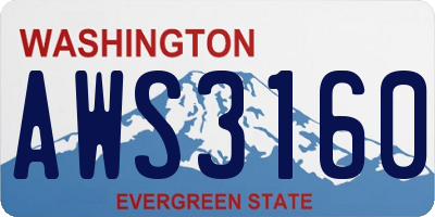 WA license plate AWS3160