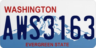 WA license plate AWS3163
