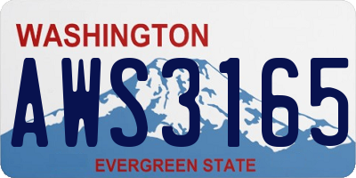 WA license plate AWS3165
