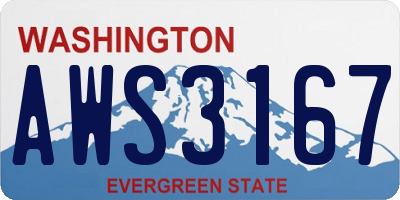 WA license plate AWS3167