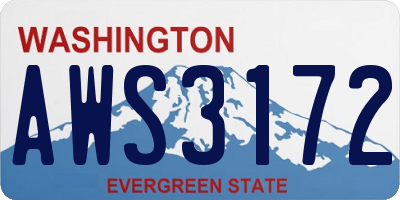 WA license plate AWS3172