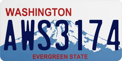 WA license plate AWS3174