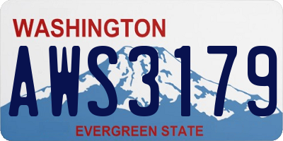WA license plate AWS3179