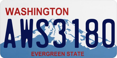 WA license plate AWS3180
