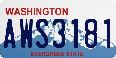 WA license plate AWS3181