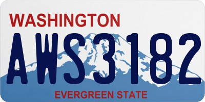 WA license plate AWS3182