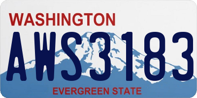 WA license plate AWS3183