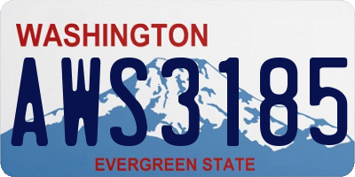 WA license plate AWS3185