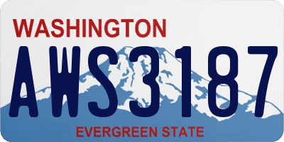 WA license plate AWS3187