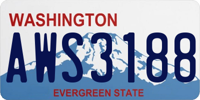 WA license plate AWS3188
