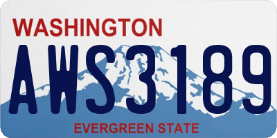 WA license plate AWS3189