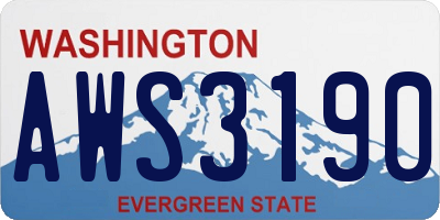 WA license plate AWS3190