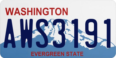 WA license plate AWS3191
