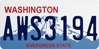 WA license plate AWS3194