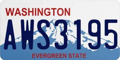 WA license plate AWS3195