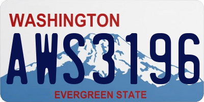 WA license plate AWS3196