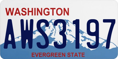 WA license plate AWS3197