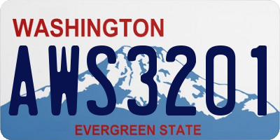 WA license plate AWS3201