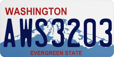 WA license plate AWS3203