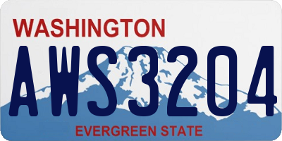 WA license plate AWS3204