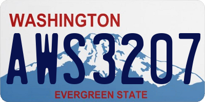 WA license plate AWS3207
