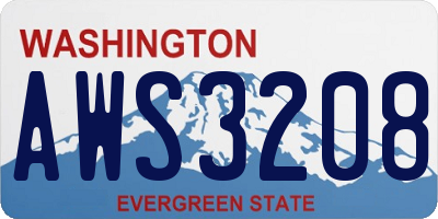 WA license plate AWS3208