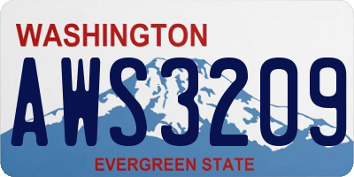 WA license plate AWS3209