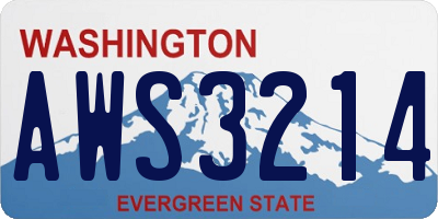 WA license plate AWS3214