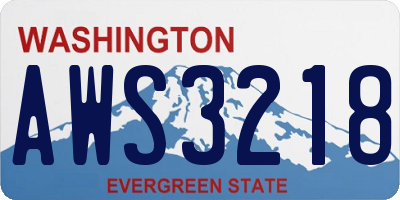 WA license plate AWS3218