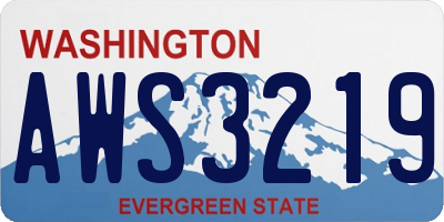 WA license plate AWS3219