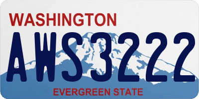 WA license plate AWS3222