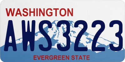 WA license plate AWS3223