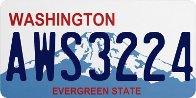 WA license plate AWS3224