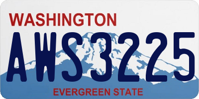 WA license plate AWS3225