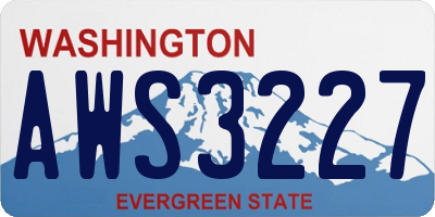 WA license plate AWS3227
