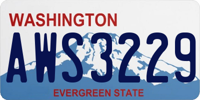 WA license plate AWS3229