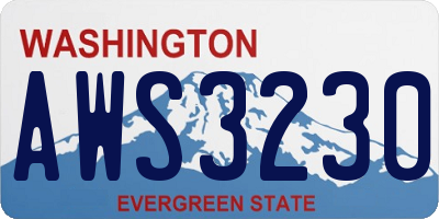 WA license plate AWS3230