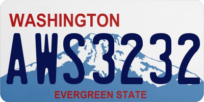 WA license plate AWS3232