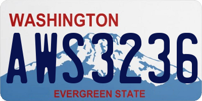 WA license plate AWS3236