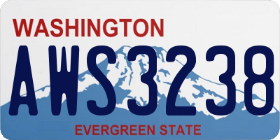 WA license plate AWS3238