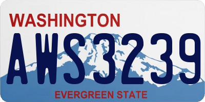 WA license plate AWS3239