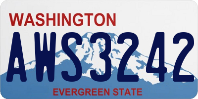 WA license plate AWS3242