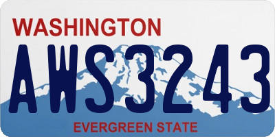 WA license plate AWS3243